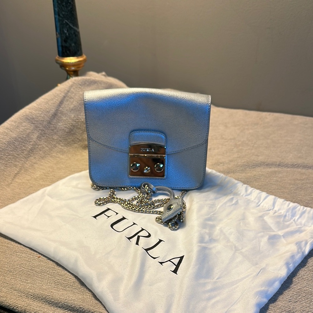 Furla Silver Crossbody Bag